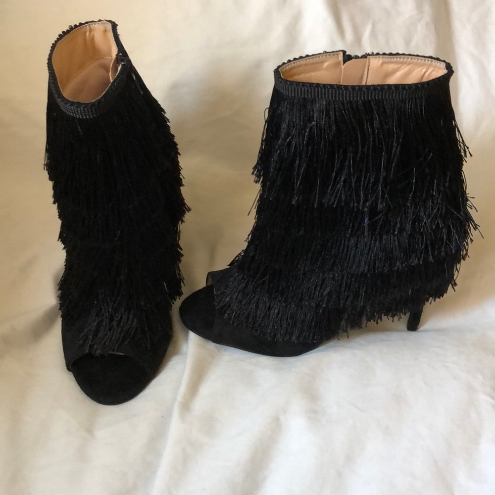 Liliana fringe ankle booties